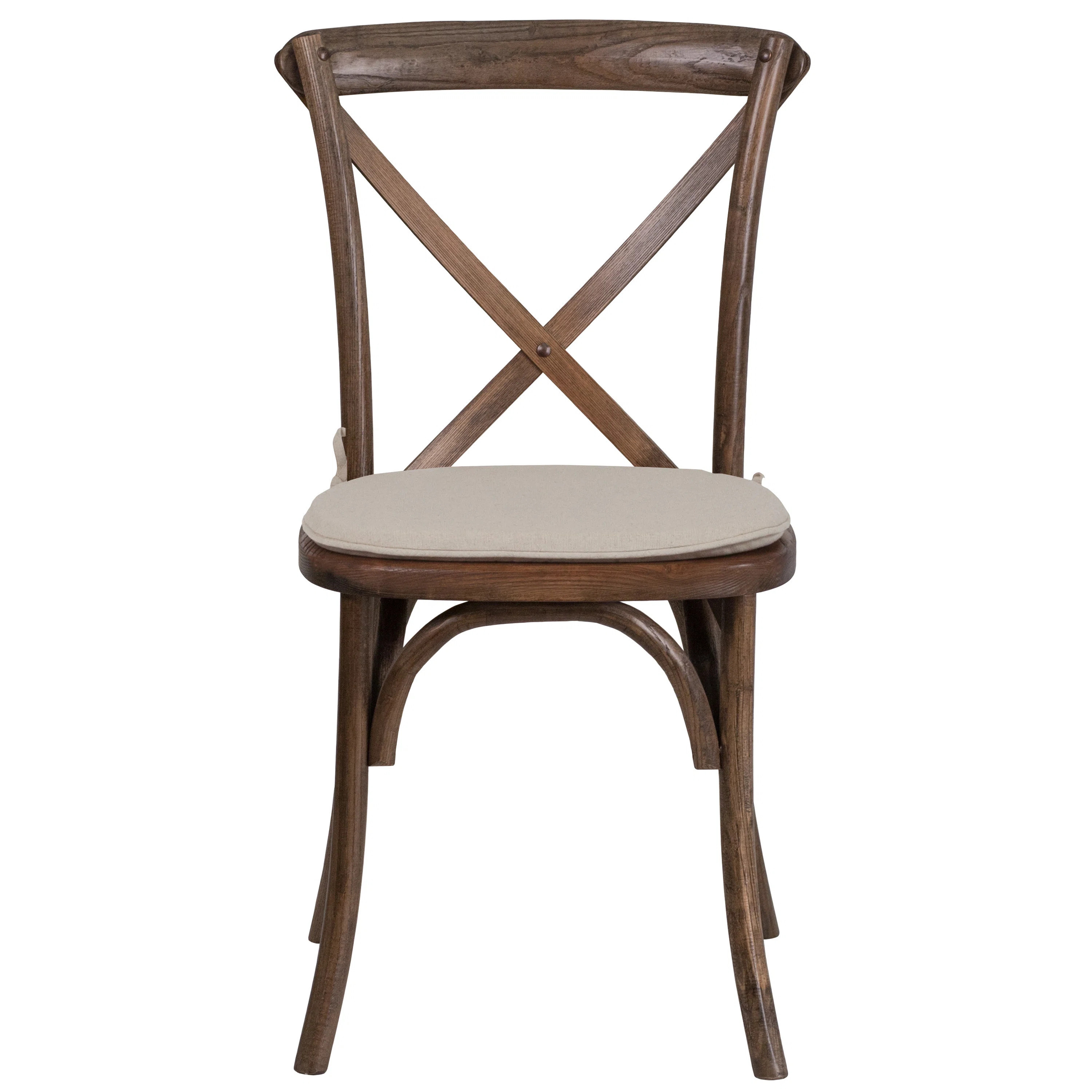 Arquit Series Stackable Wood Cross Back Bistro Dining Chair with Cushion (Set of 2) | Wayfair North America
