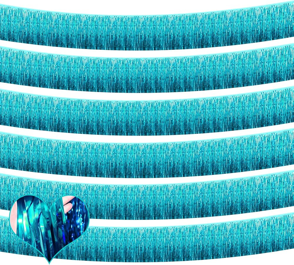 6 Pack 10 Feet Foil Fringe Garland Metallic Tinsel Banner Wall Hanging Curtain Streamers Backdrop... | Amazon (US)