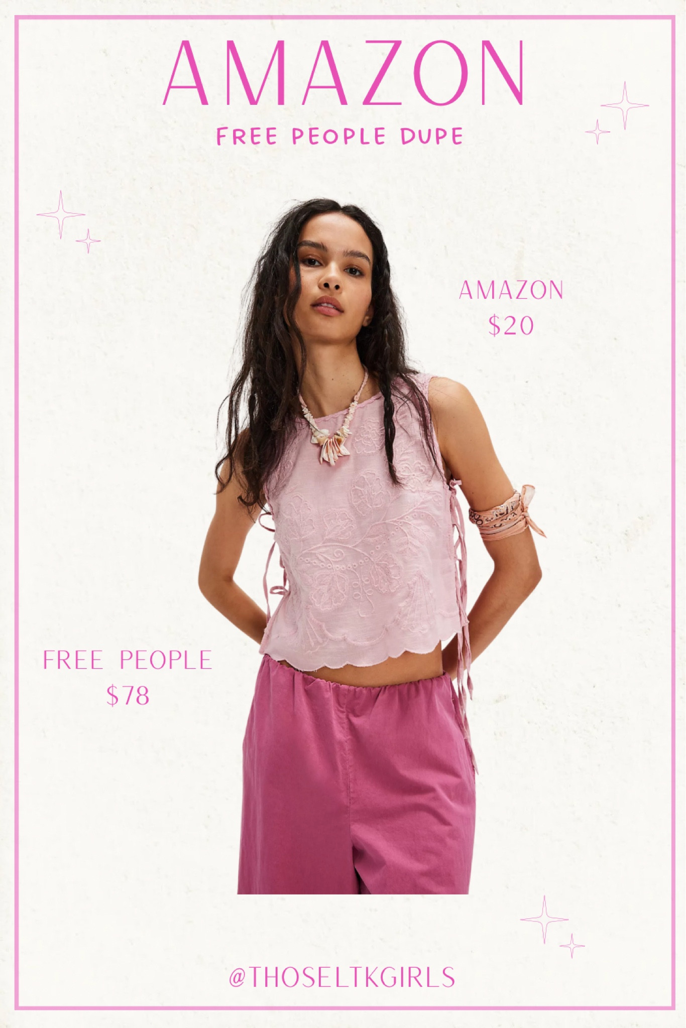 Amazon Dupe of the Free People Faded Gardens Tank🌸



Free People Inspired, Embroidered Tank, Summer Style, Summer Outfit Inspiration, Affordable Amazon Find, Budget Friendly


#LTKStyleTip #LTKSeasonal #LTKFindsUnder50