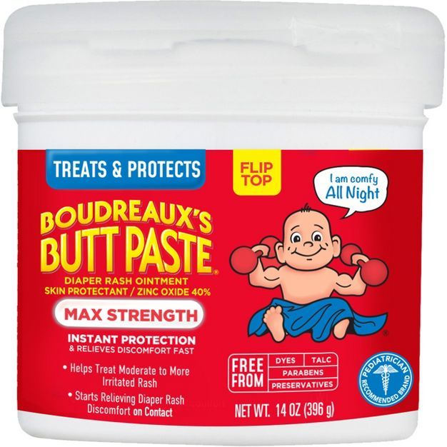 Boudreaux's Butt Paste Baby Diaper Rash Cream Maximum Strength - 14oz | Target