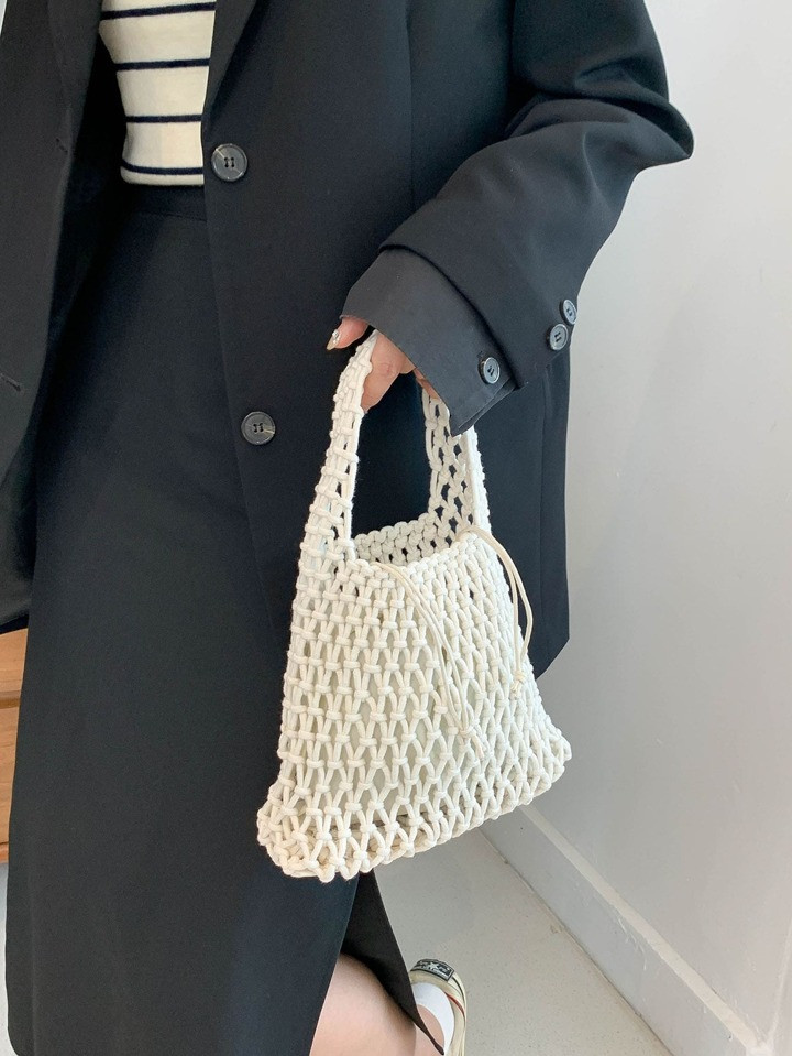 Hollow Crochet Bag With Inner Pouch | SHEIN