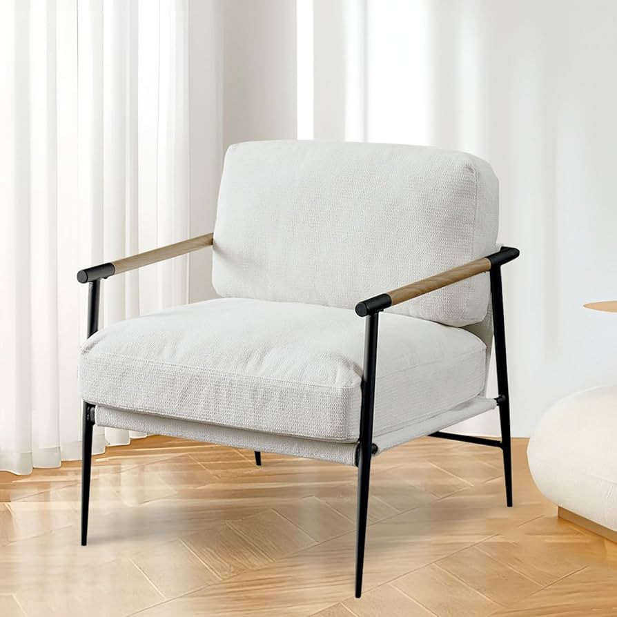 Accent Chair Mid Century Modern Armchair for Living Room,Bedroom,Office,Lounge Comfy Chenille Uph... | Amazon (US)