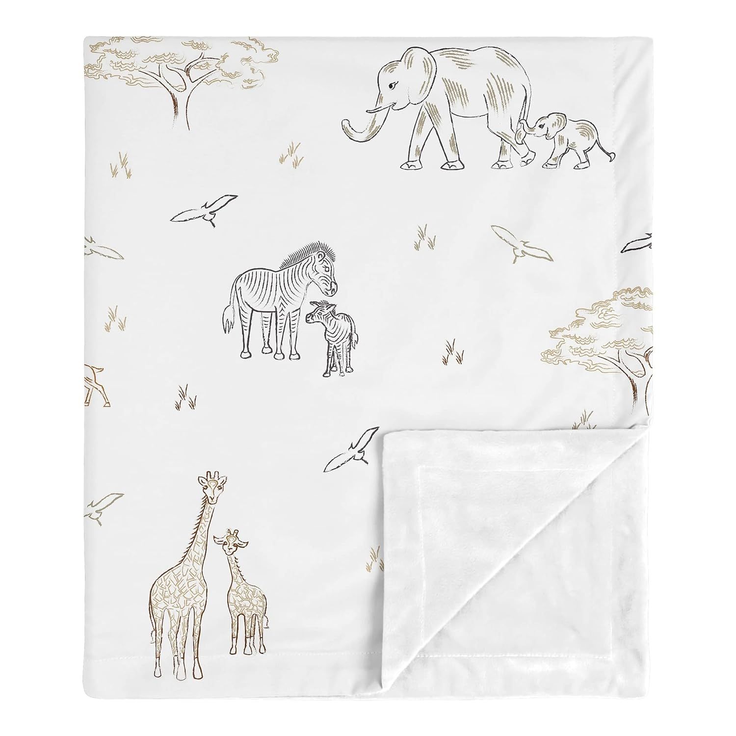 Sweet Jojo Designs Jungle Safari Animals Boy Girl Blanket Receiving Security Swaddle Newborn Todd... | Amazon (US)