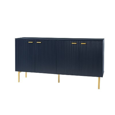 Brian 63"Wide 4 Door Sideboard with Adjustable Shelves | KARAT HOME-NAVY | Target