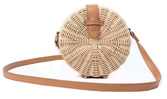 Hycurey Womens Round Straw Purse and Handbag Handmade Crossbody Bags Summer Beach Sea Shoulder Bag | Amazon (US)