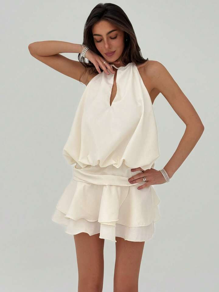 Aloruh Women Mini Dress Solid Color Minimalist Fashion Casual Everyday | SHEIN