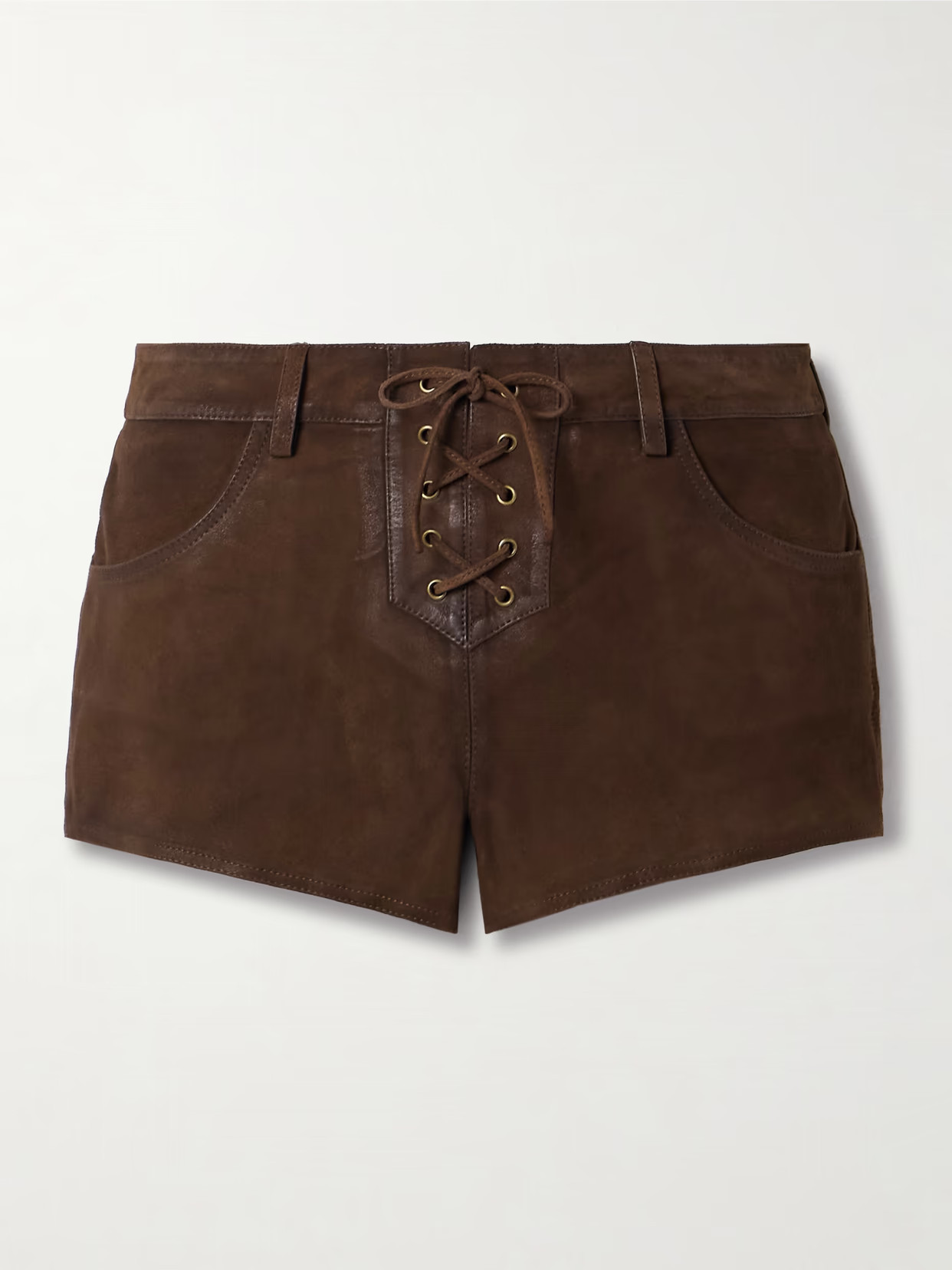 Isabel Marant - Vanel Lace-up Suede Shorts - Brown | NET-A-PORTER (US)