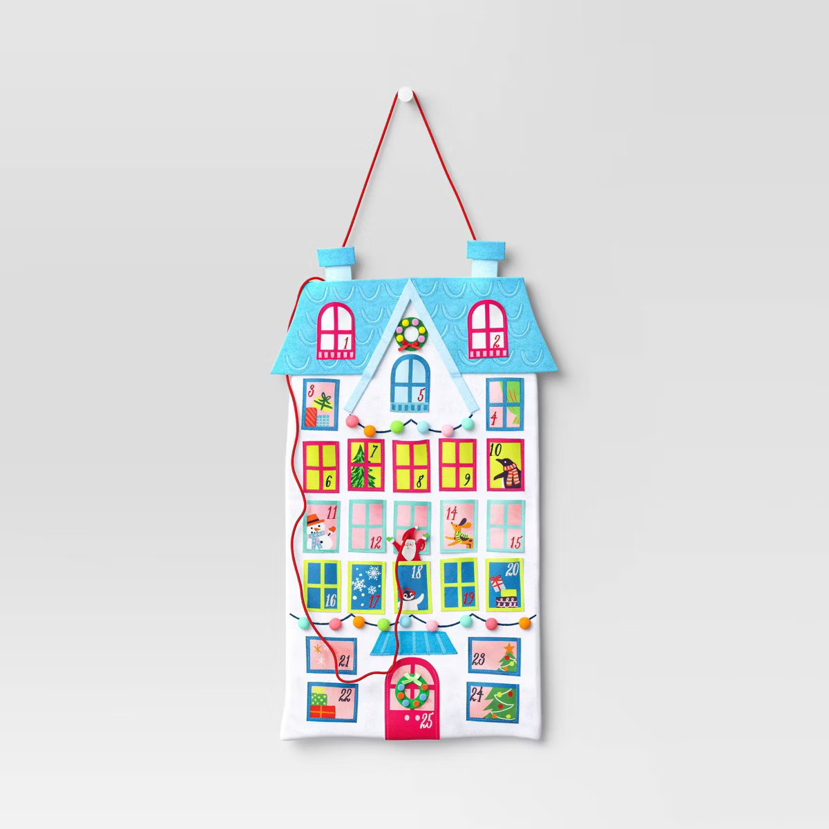 23" Fabric House Hanging Christmas Advent Calendar with Santa Counter - Wondershop™ | Target