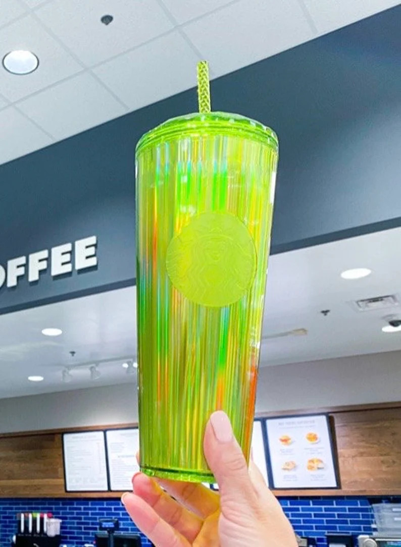 Starbucks Lime Kaleidoscope Iridescent Dome Tumbler Cold Cup - Etsy | Etsy (US)