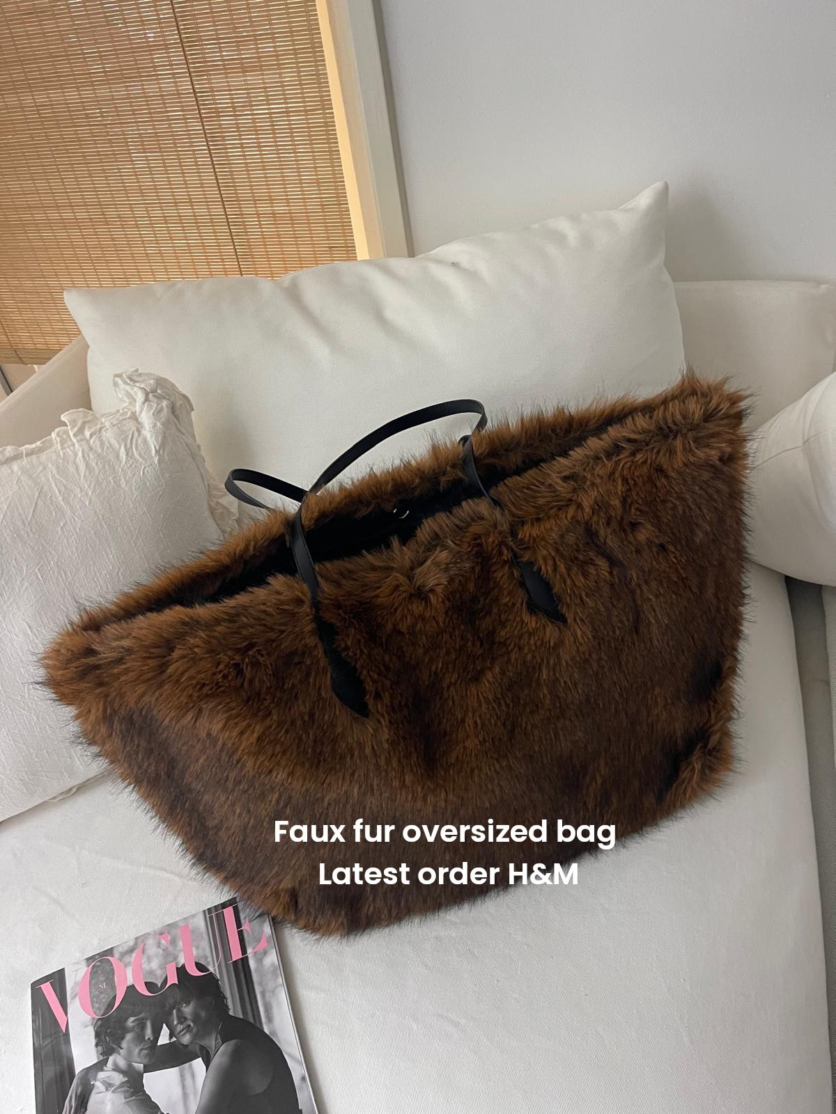 Faux fur oversized bag 🤎🤎 H&M latest order!! Autumn IT  bag 🫶🏻🫶🏻

#LTKU #LTKItBag #LTKFindsUnder50