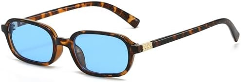 Vintage Trendy Retro 90s Rectangular Sunglasses for Women Rectangle Small Square Frame Cute Skinn... | Amazon (US)