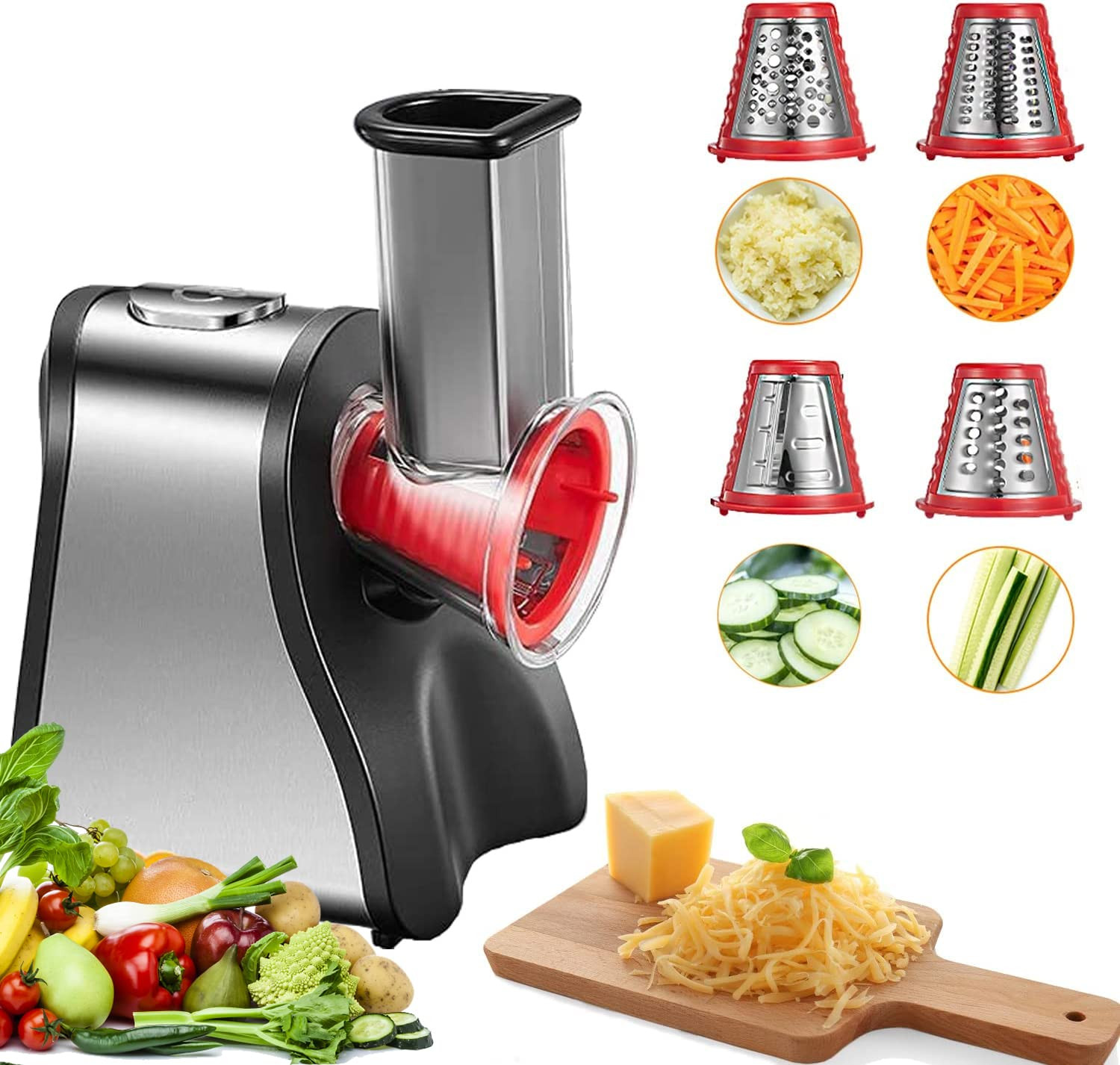 FOHERE Electric Cheese Grater Salad Maker, Electric Slicer Shredder for Home Kitchen Use, One-Tou... | Amazon (US)