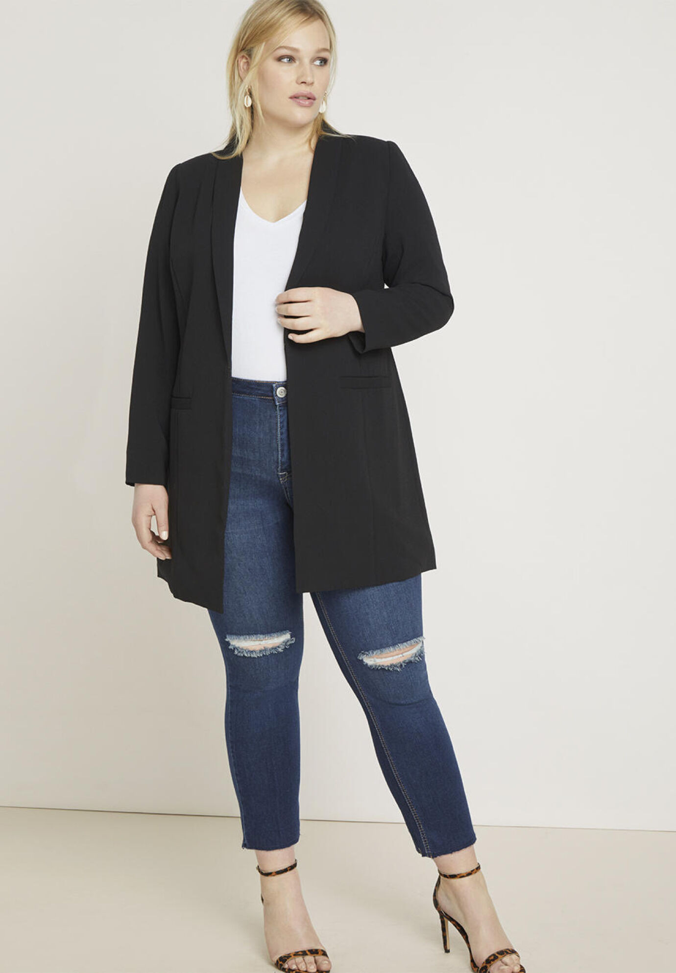 Long Essential Blazer | Eloquii