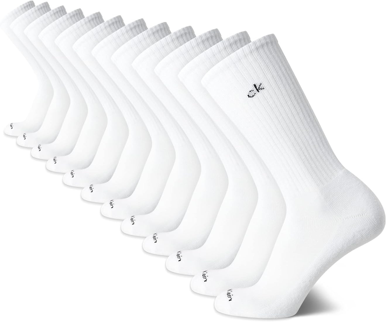 Calvin Klein Socks - Cushioned Mid-Calf Athletic Performance Crew Sock (12 Pack) | Amazon (US)