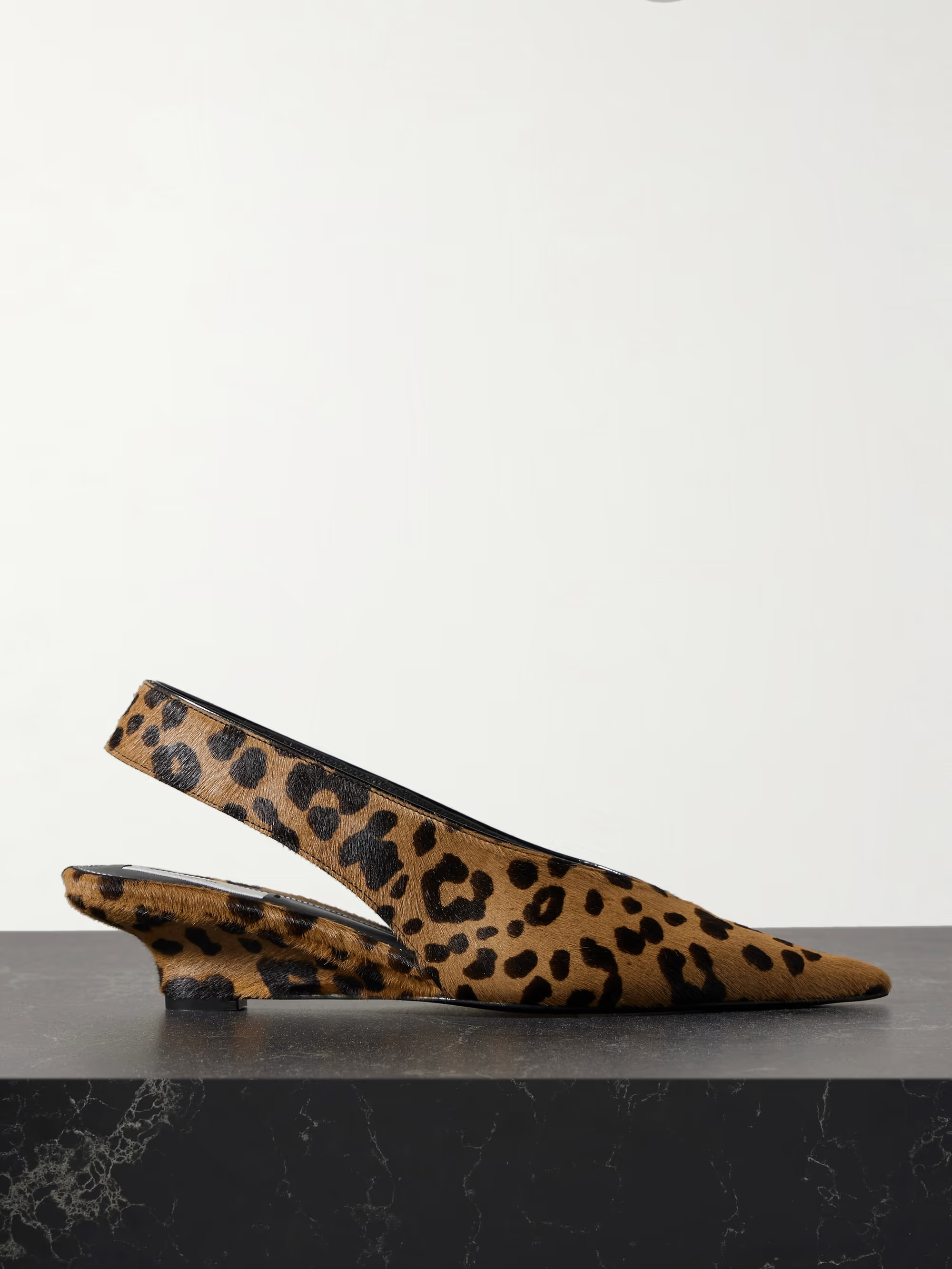 Leopard-print calf hair wedge slingback pumps | NET-A-PORTER APAC