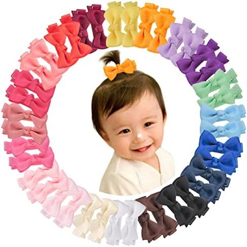 VINOBOW 40Pcs Grosgrain Ribbon 2” Baby Bow Alligator Hair Clips Bows Pairs For Baby Girls Toddl... | Amazon (US)