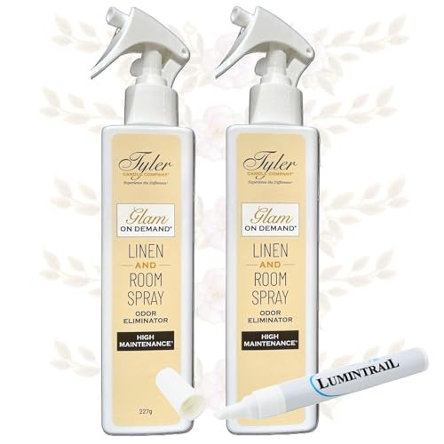Tyler Glam on Demand - High Maintenance Scent Linen and Room Spray 2 Pack - Air Freshener and Odor Eliminator Bundle with Stain Remover Pen - Laundry Bundle | Amazon (US)