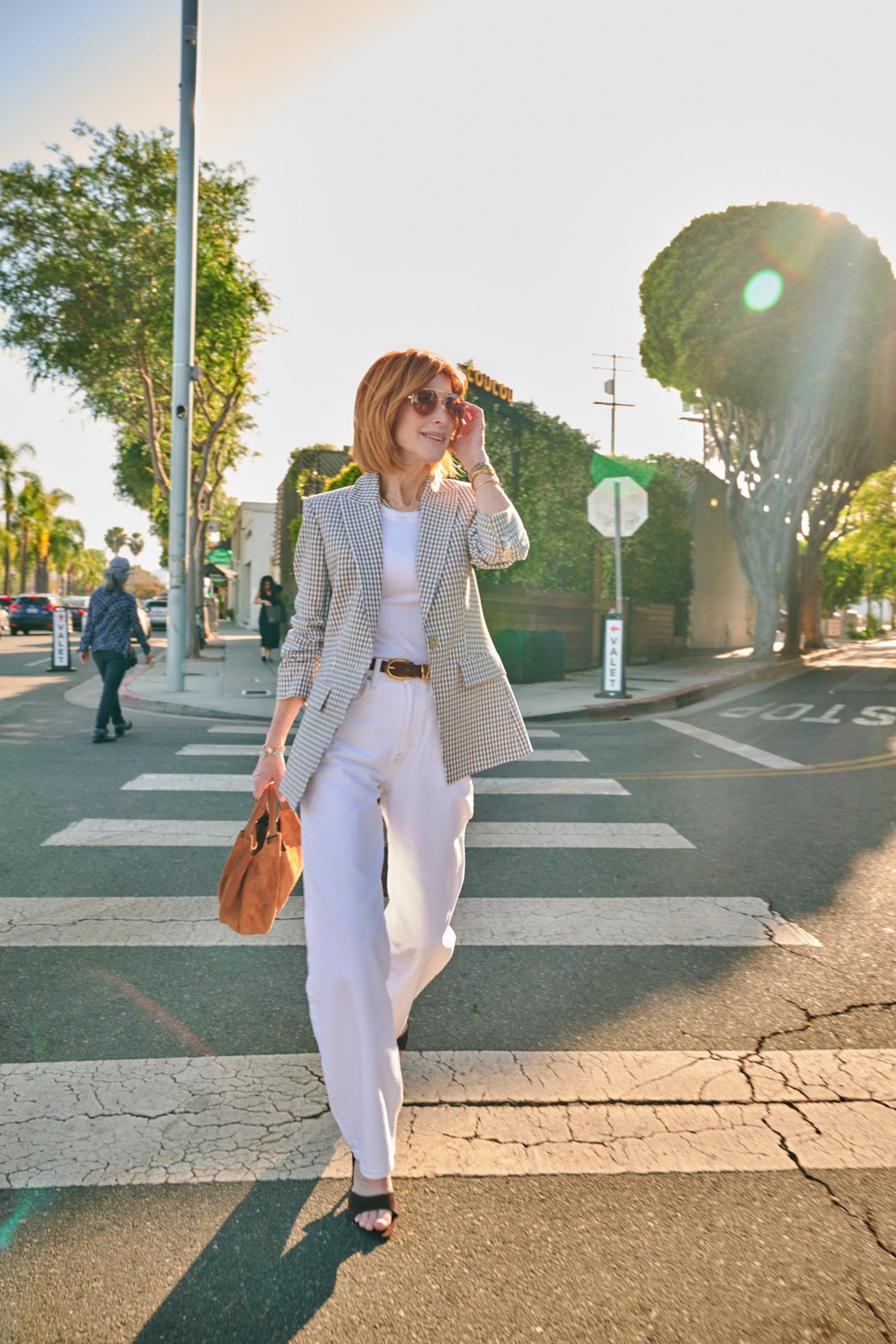A checked blazer, white denim, and a simple tee is one of my favorite formulas for polished spring outfits 2026. This look feels effortless but still chic enough for business casual workwear, lunch dates, or casual meetings. XS in blazer and tee, 24 in jeans. 

#LTKOver40#LTKSeasonal 

 

#LTKootd