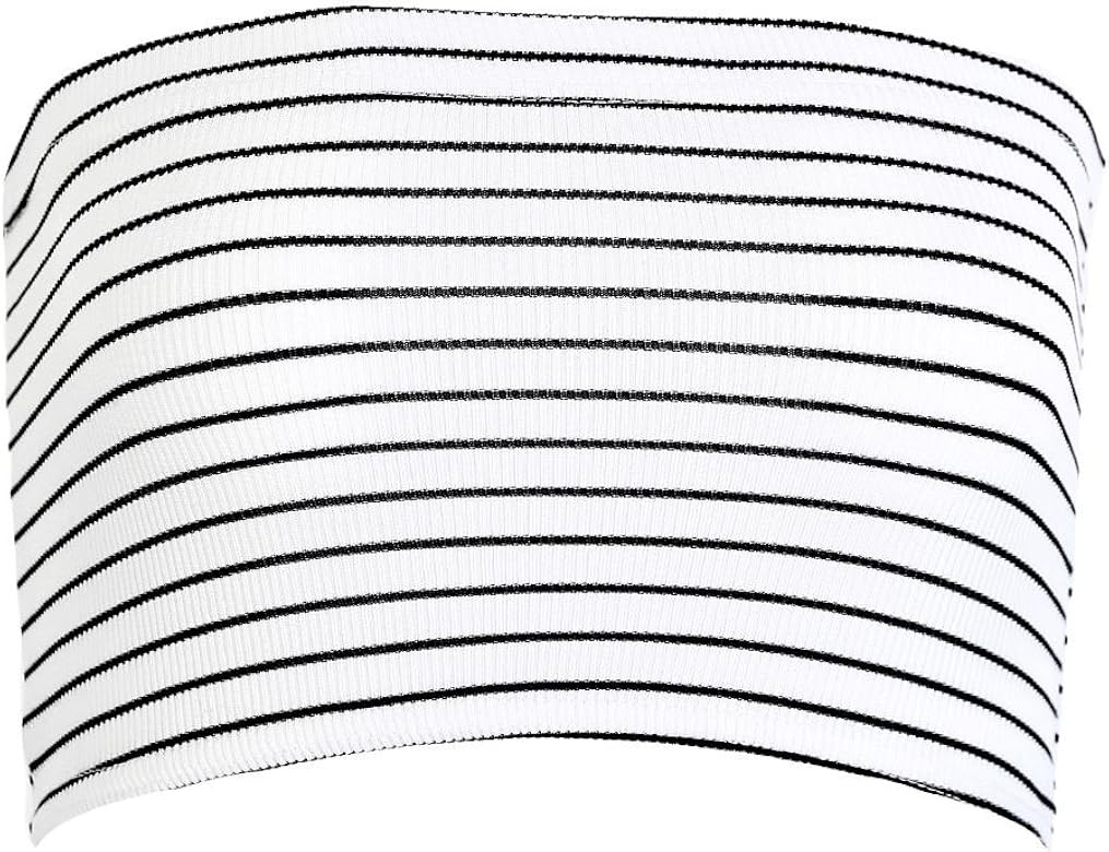 Oops Outlet Womens Ladies Horizontal Stripes Strapless Boobtube Bandeau Vest Bra Cropped Top | Amazon (UK)