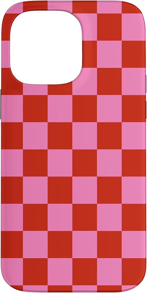 iPhone 14 Pro Max Red Pink Checkered Pink Red Checkered Pink and Red Checkered Case | Amazon (US)