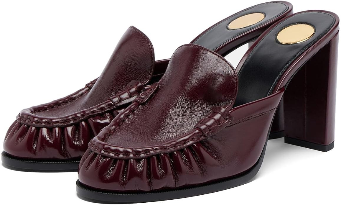Yishaweiqi Women's Suede Mules Slip-on Backless Loafers, Round Toe Block Heels Comfort Mule Shoes... | Amazon (US)