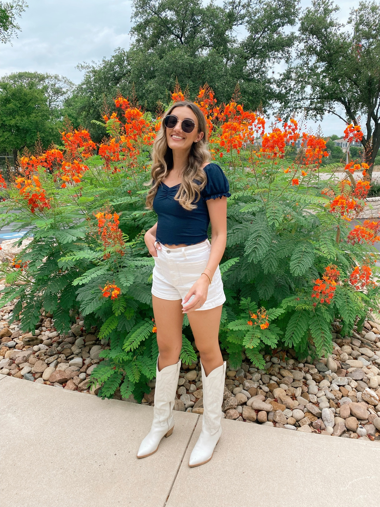 my Fourth of July outfit

white cowboy boots, white shorts, navy top, summer outfit 

#LTKSeasonal #LTKunder50 #LTKunder100
