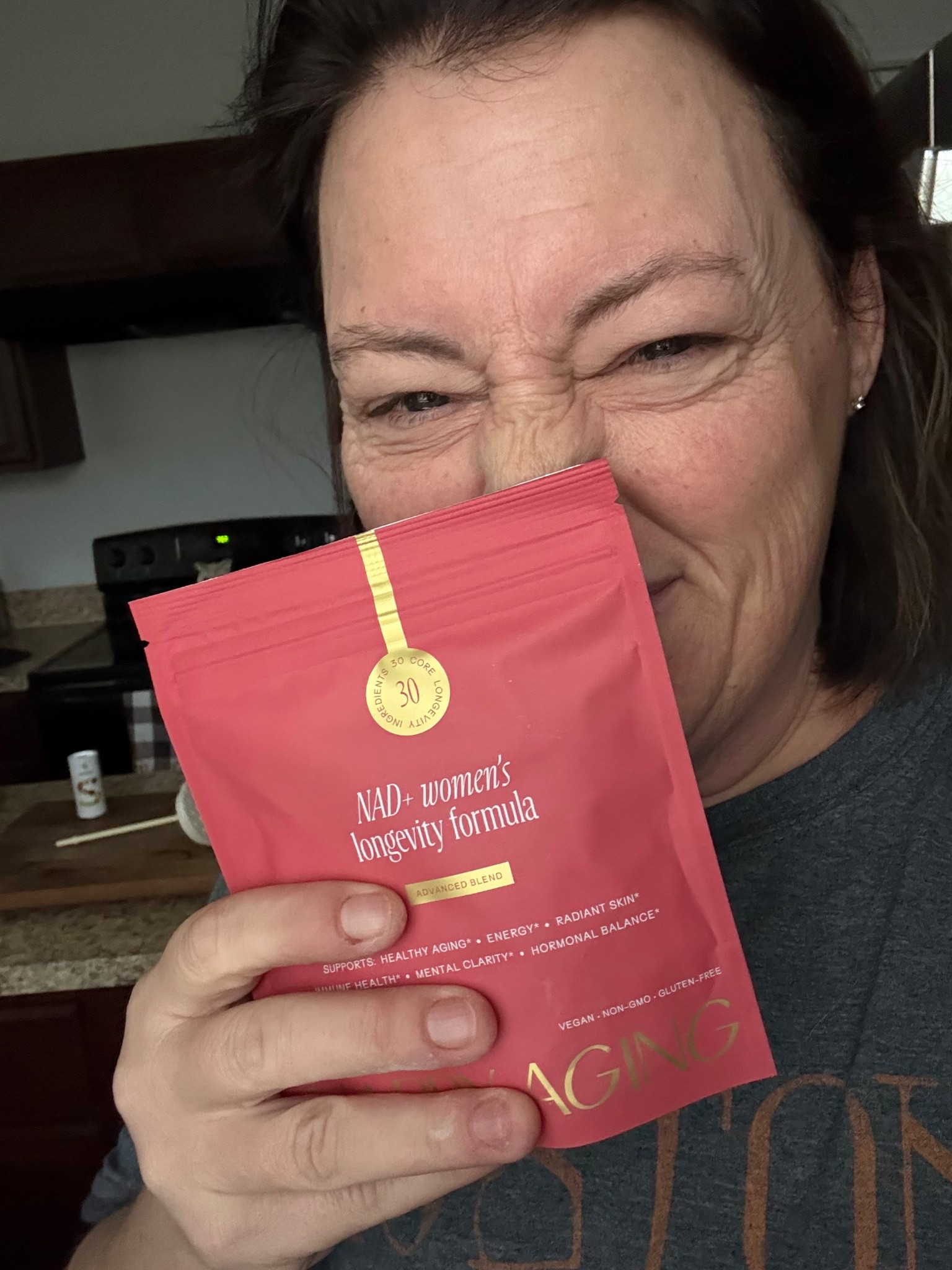 I stopped worrying about aging gracefully & started working on reversing it!  Happy Aging’s NAD+ helps me do just that!  My energy levels are up and my skin is the best it’s looked in a long time!  Use my code for a discount: AMIE

#LTKdayinmylife #LTKOver40 #LTKselfcare