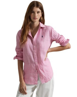 Ralph Lauren Classic Fit Striped Linen Shirt  | Bloomingdale's Women | Bloomingdale's (US)