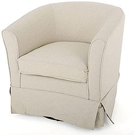 Christopher Knight Home Cecilia Swivel Chair with Loose Cover, Natural Fabric | Amazon (US)