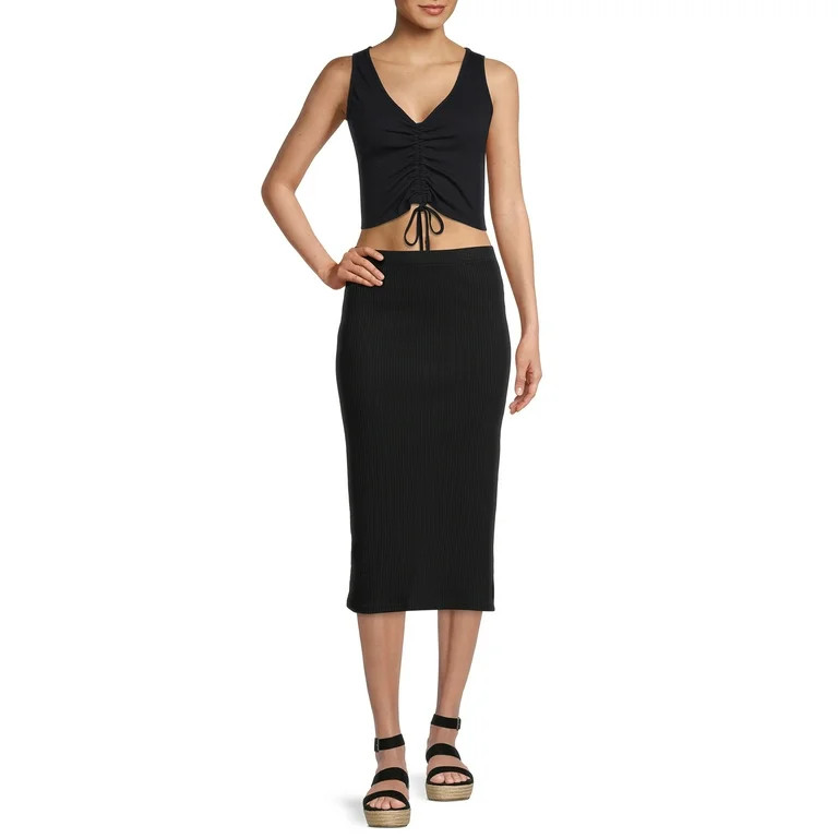 Time and Tru Knit Midi Skirt - Walmart.com | Walmart (US)