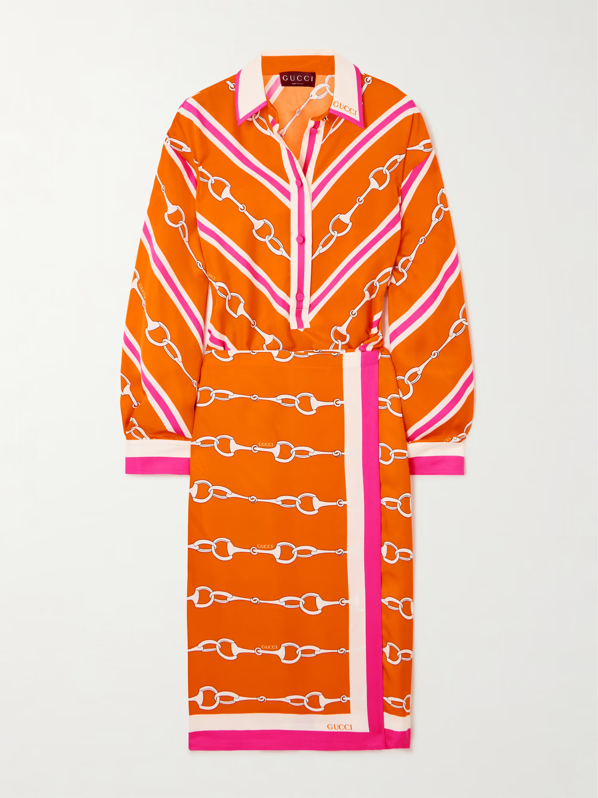 Wrap-effect printed satin-twill midi dress | NET-A-PORTER (US)