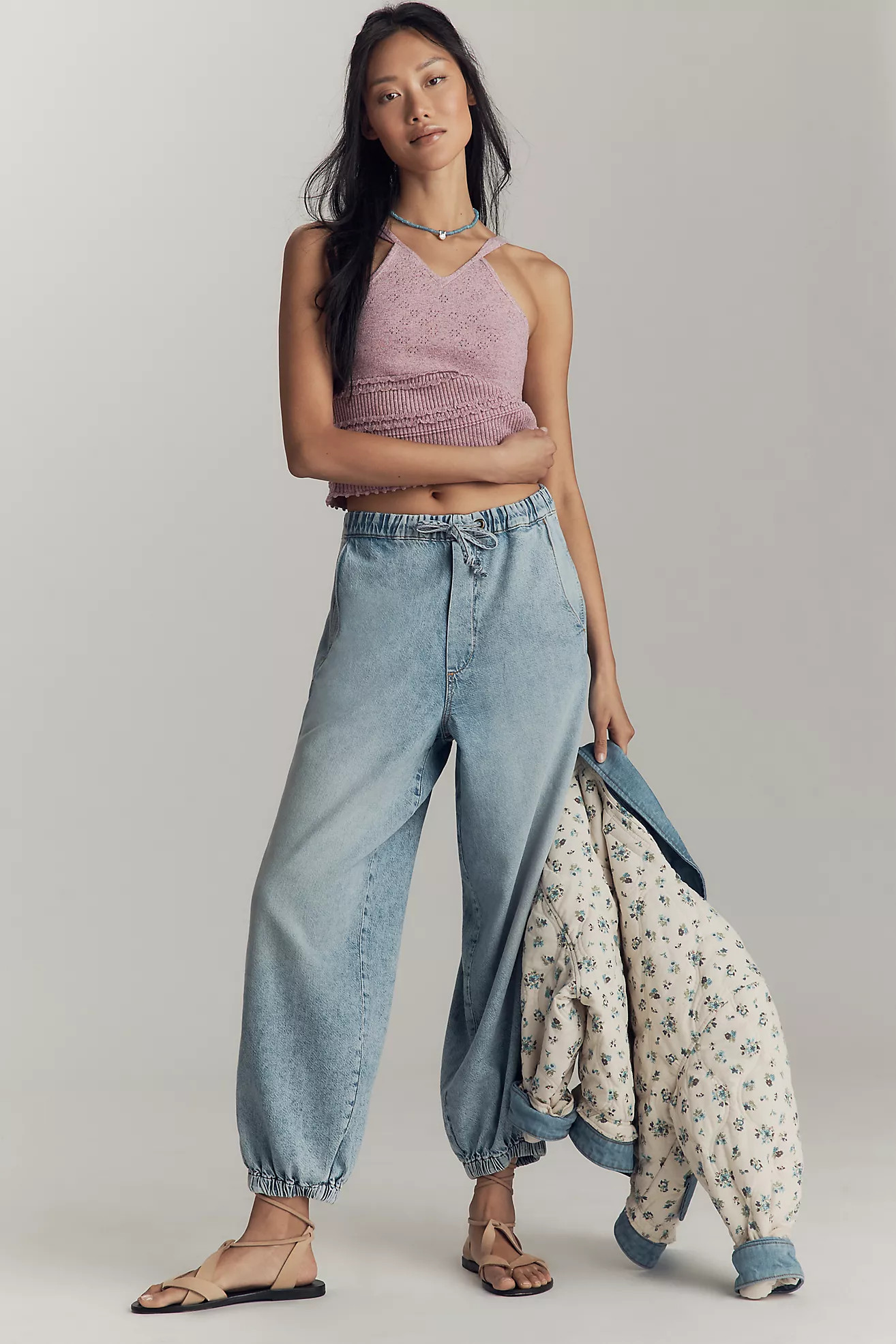 Pilcro Beachy Cargo High-Rise Parachute Jeans | Anthropologie (US)