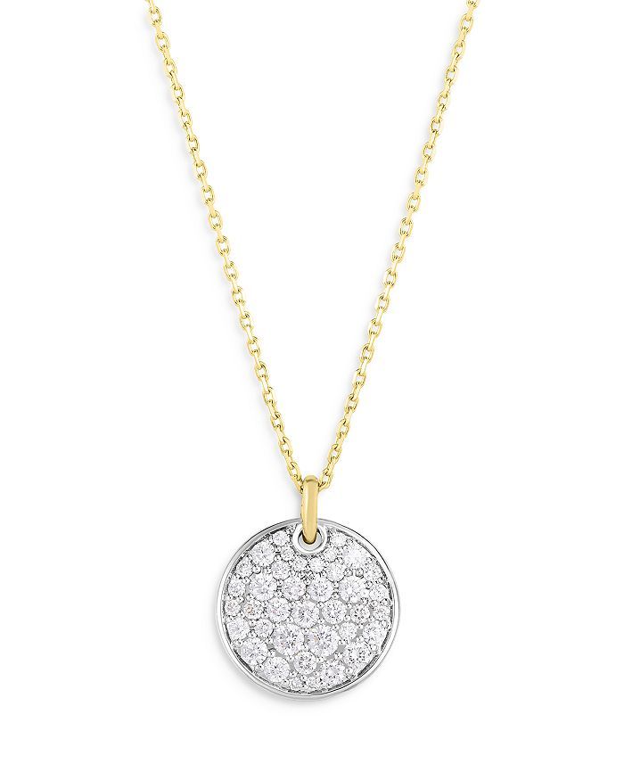Fluorescent Diamond Heart Disc Pendant Necklace in 18K White & Yellow Gold, 0.90 ct. t.w. - 100% ... | Bloomingdale's (US)