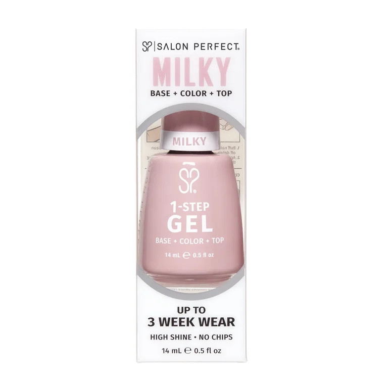 Salon Perfect Milky One Step Gel, Rose, Pink Nail Polish, 0.5 fl oz | Walmart (US)