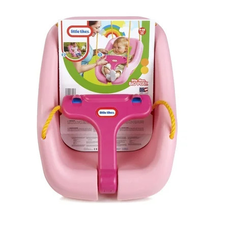 Little Tikes 2-in-1 Snug 'n Secure Swing with High Back and T-Bar, Pink- Infant Baby Toddler Swing, Outdoor Backyard Play Toy for Girls Boys Ages 9 months to 1 2 3 Years Old | Walmart (US)
