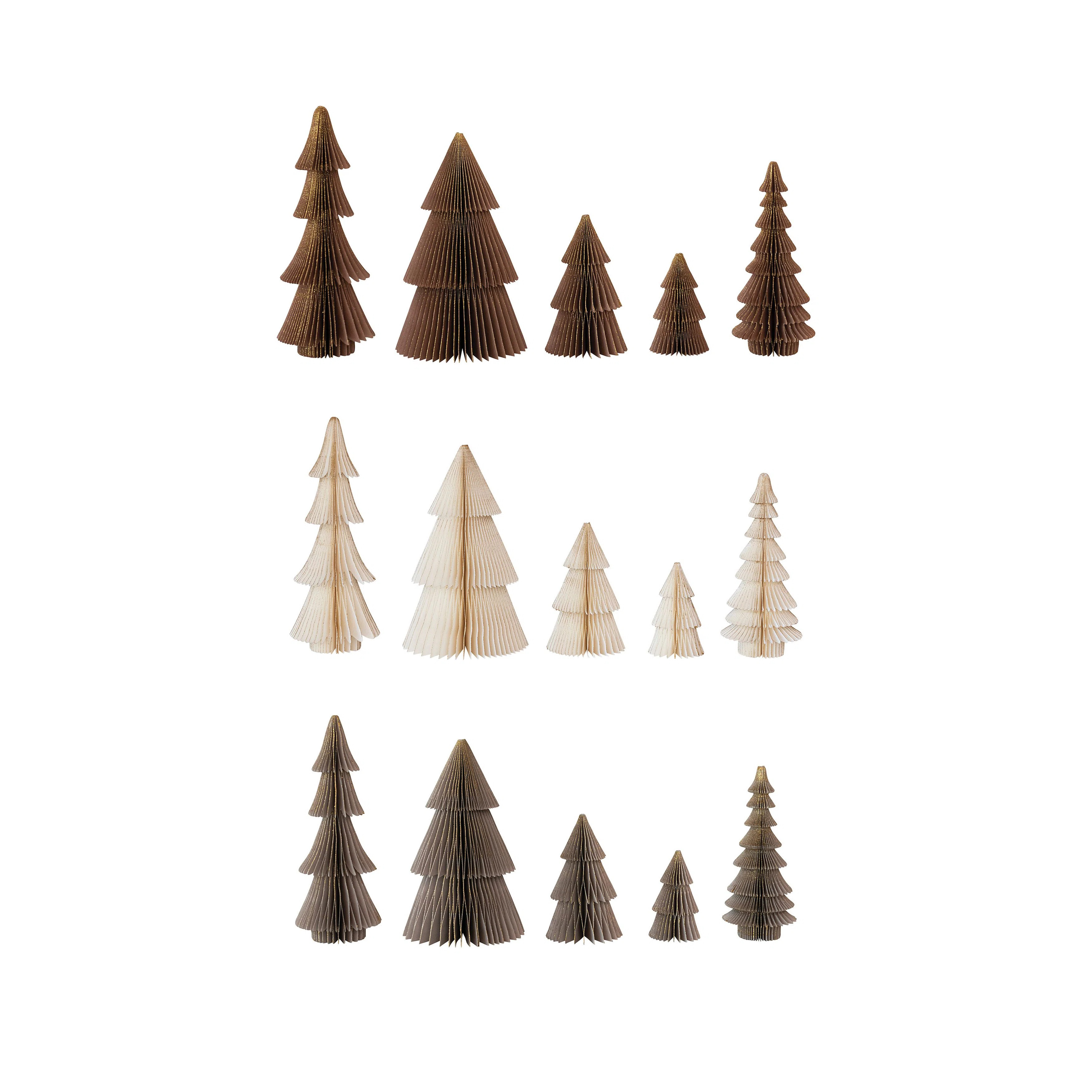 Creative Co-Op Paper Folding Honeycomb Trees With Gold Glitter | Wayfair | Wayfair North America