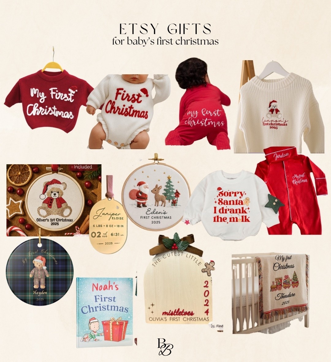 Custom Etsy gifts for baby’s first Christmas �Santa

#LTKGiftGuide #LTKHoliday #LTKBaby