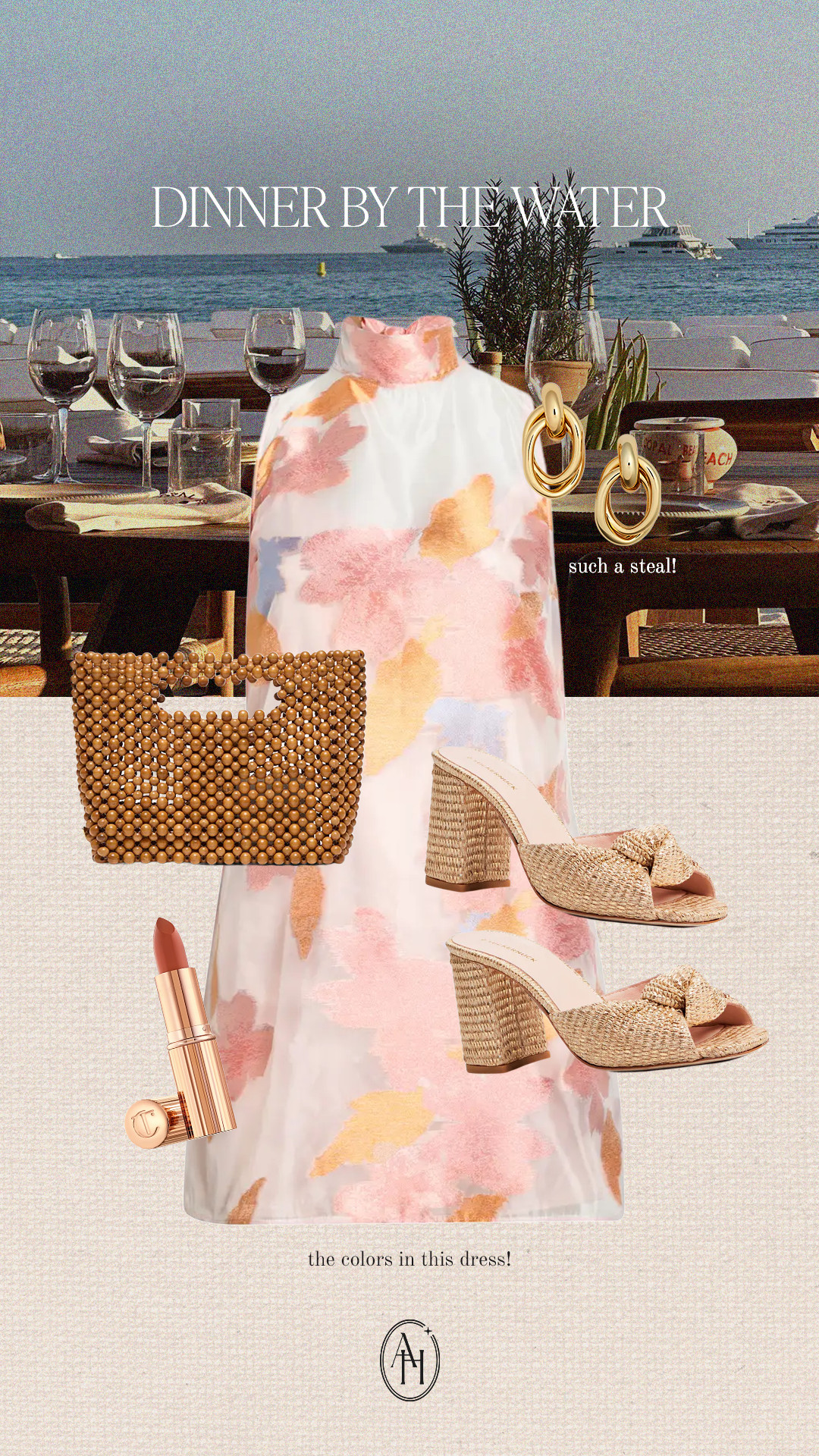 A-line dress with raffia heels and gold statement earrings.  

 #LTKSeasonal

#LTKbeauty #LTKtravel