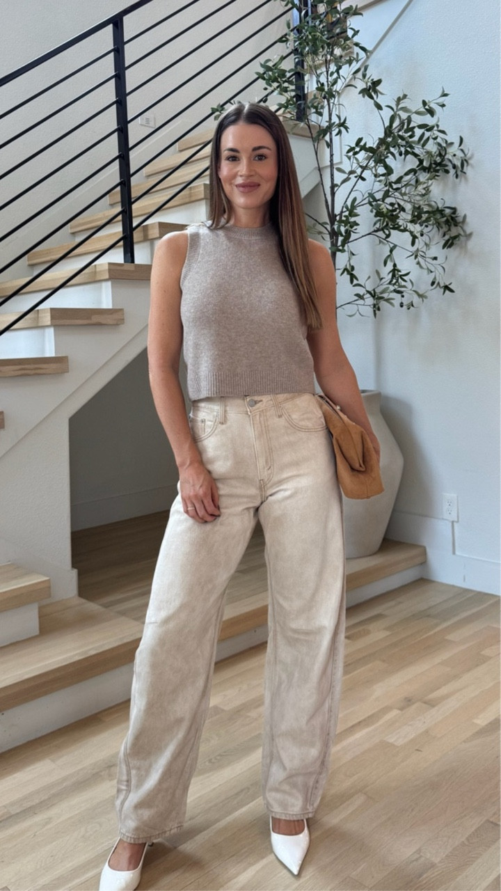 It’s very rare that I put on a pair of jeans and immediately love them. I am so impressed by these! I’m obsessed with this khaki distressed color and look. I didn’t have anything like this in my wardrobe! 

For reference, I’m 5’6 and these are a perfect length. I paired them with this cute sleeveless sweater, white kitten heels, and my studded suede bag! 

Target style
Target outfits
Sweaters
High waisted jeans
Target denim
Brown handbag
Fall style
Fall outfits

#LTKFindsUnder100 #LTKItBag #LTKStyleTip
