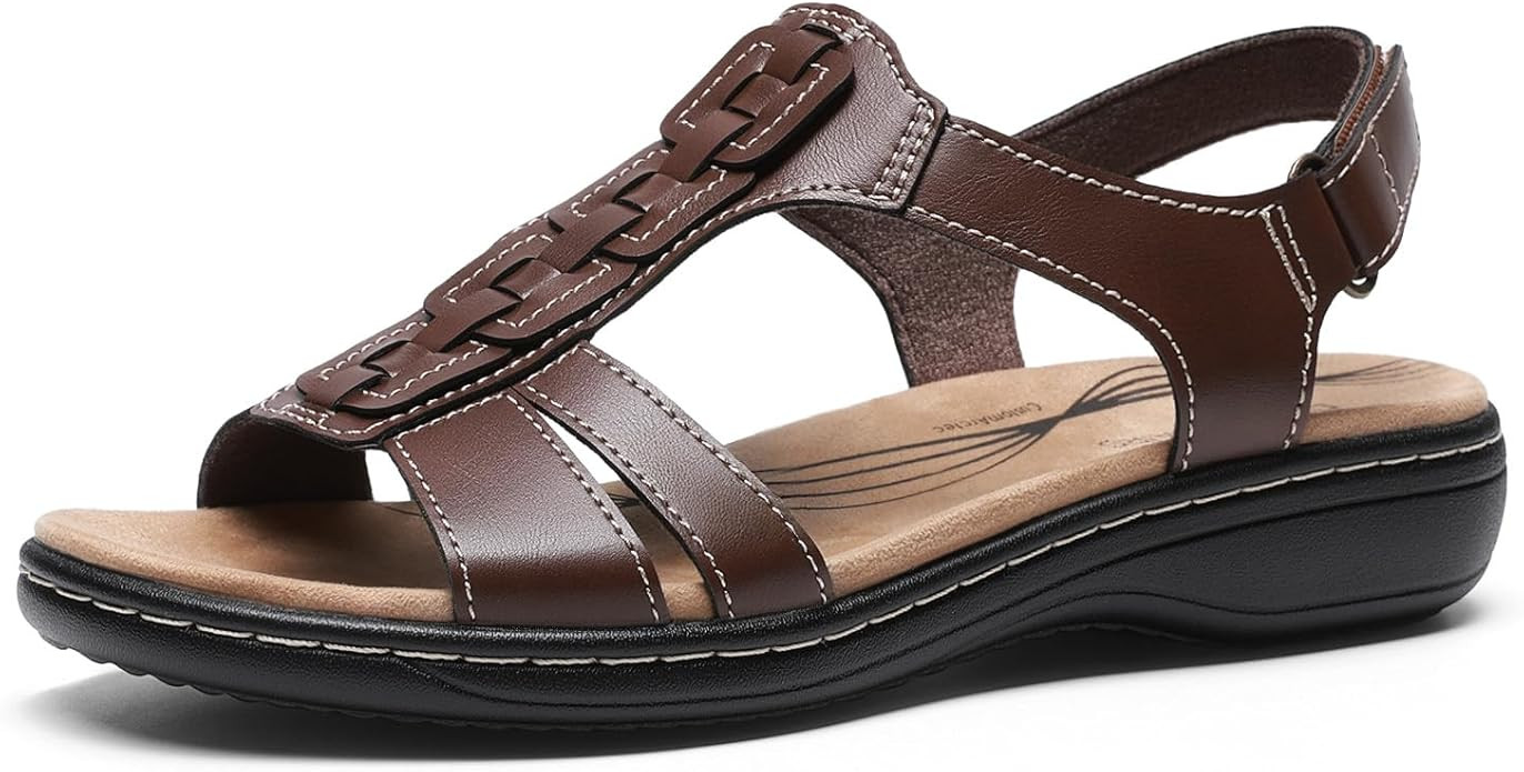 DREAM PAIRS Women's Arch Support Sandals Comfortable Thong T-strap Orthotic Casual Beach Walking ... | Amazon (US)