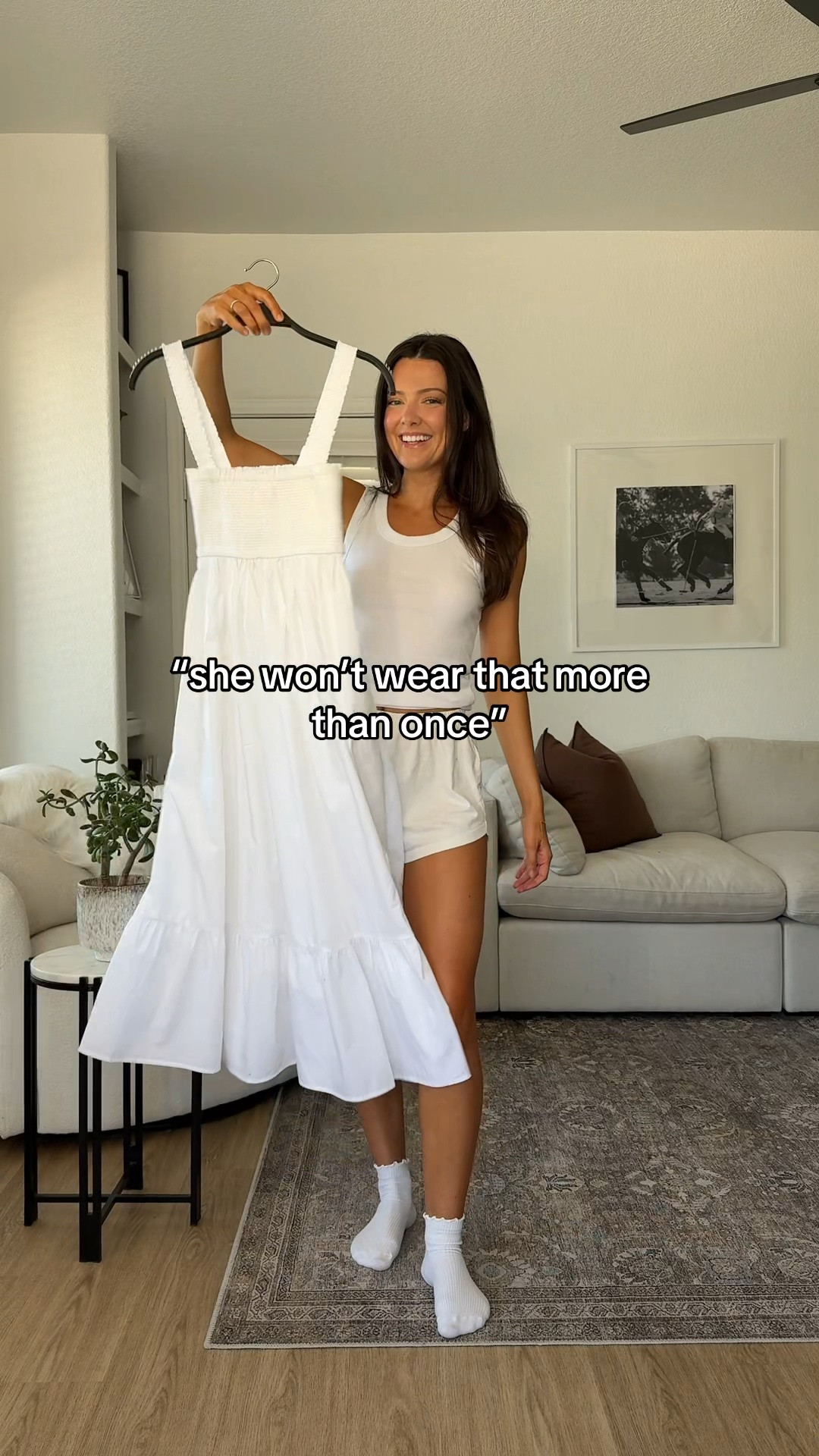 Code AFLTK stacks! 

Convertible white maxi dress and skirt! I am 5’7” wearing a size XS regular in the dress/skirt!