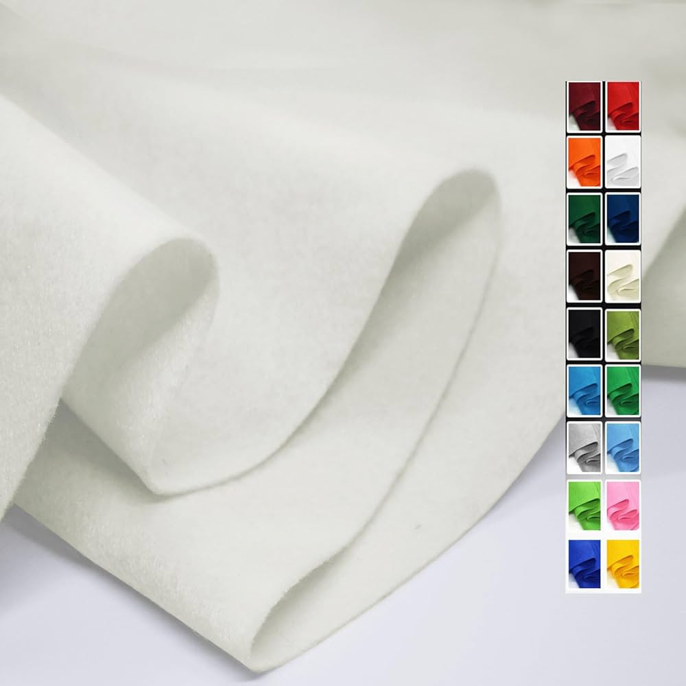 Ivory Felt Fabric 36" X 36"(1 Square Yard), 1.6mm Thick Soft and Durable Flexible Craft Felt by T... | Amazon (US)