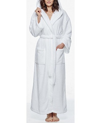 Women's Hooded Full Ankle Length Premium Fleece Bathrobe | Macy's