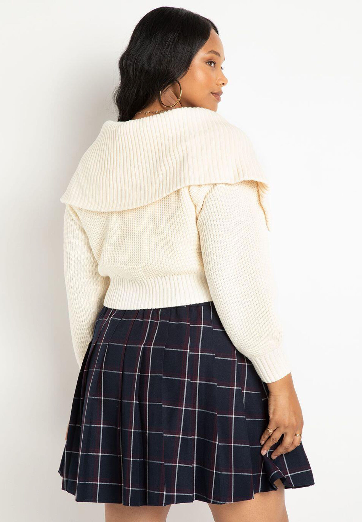 Overlay Zip Up Sweater | Eloquii