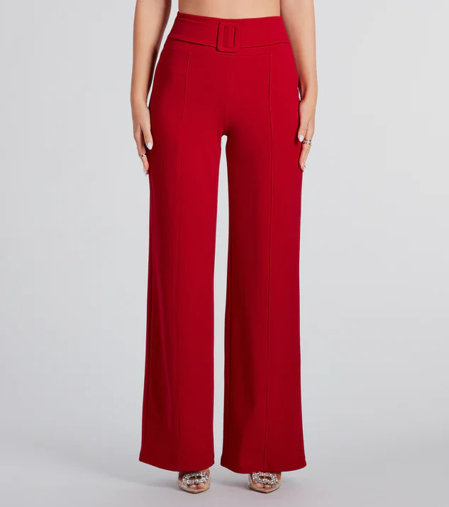 Perfect Look Belt-Detail Trouser Pants | Windsor Stores
