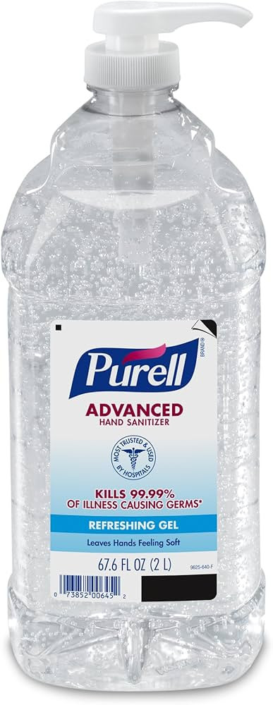 Purell Advanced Hand Sanitizer Refreshing Gel, Clean Scent, 2-Liter Pump Bottle (Pack of 1). 9625... | Amazon (US)