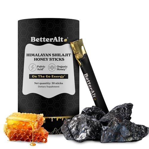 Better Alt Pure Himalayan Shilajit Sticks with Organic Honey, Saffron | Easy to Consume Shilajit| 30 Sticks for Energy Boost & Immune Support, 85+ Trace Minerals, 75%+ Fulvic Acid | Amazon (US)