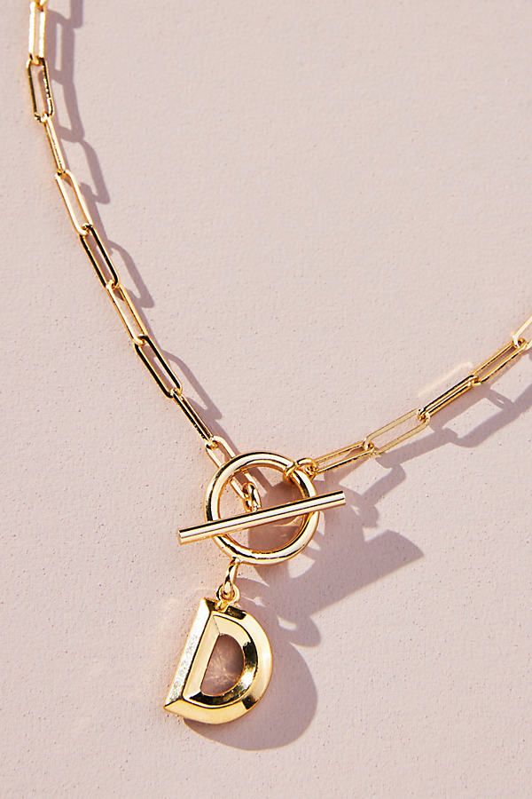 Chain Link Monogram Necklace By Serefina in | Anthropologie (US)