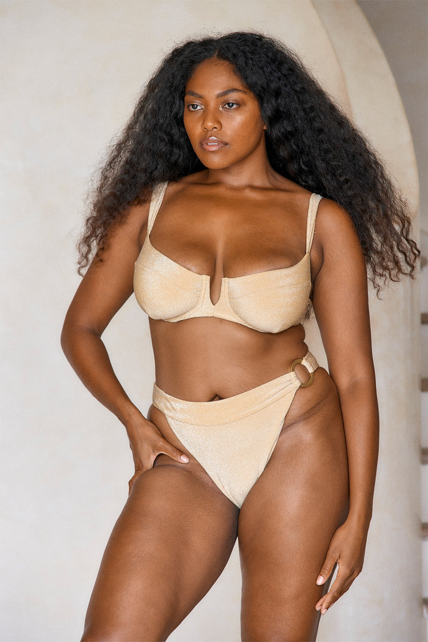 Clovelly Top - Gold Shimmer | Monday Swimwear