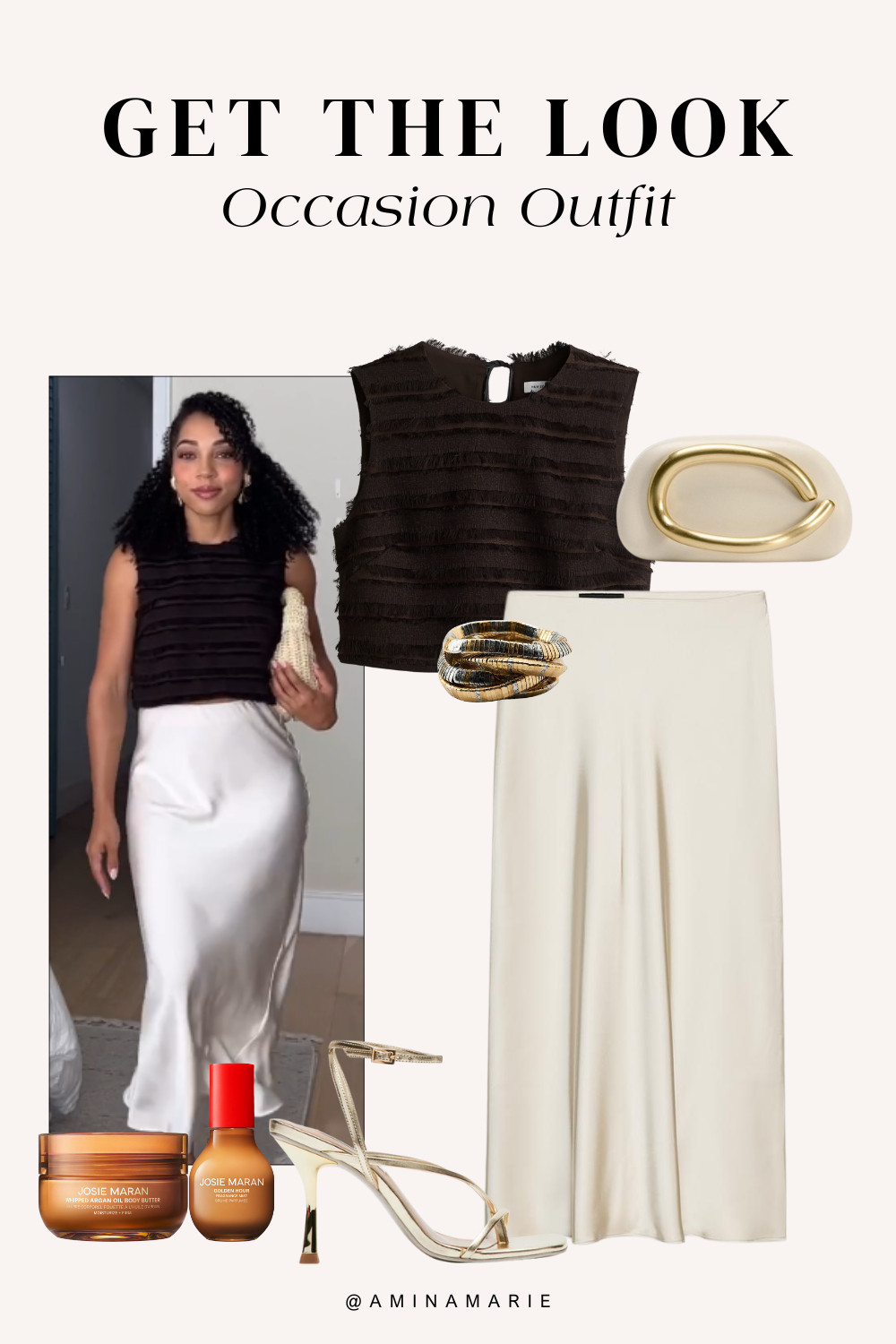 Black & cream is my go-to for special events! This textured top paired with a silky skirt creates the perfect occasion look! 🖤🤍 

 #LTKSeasonal #LTKFindsUnder100 #LTKStyleTip